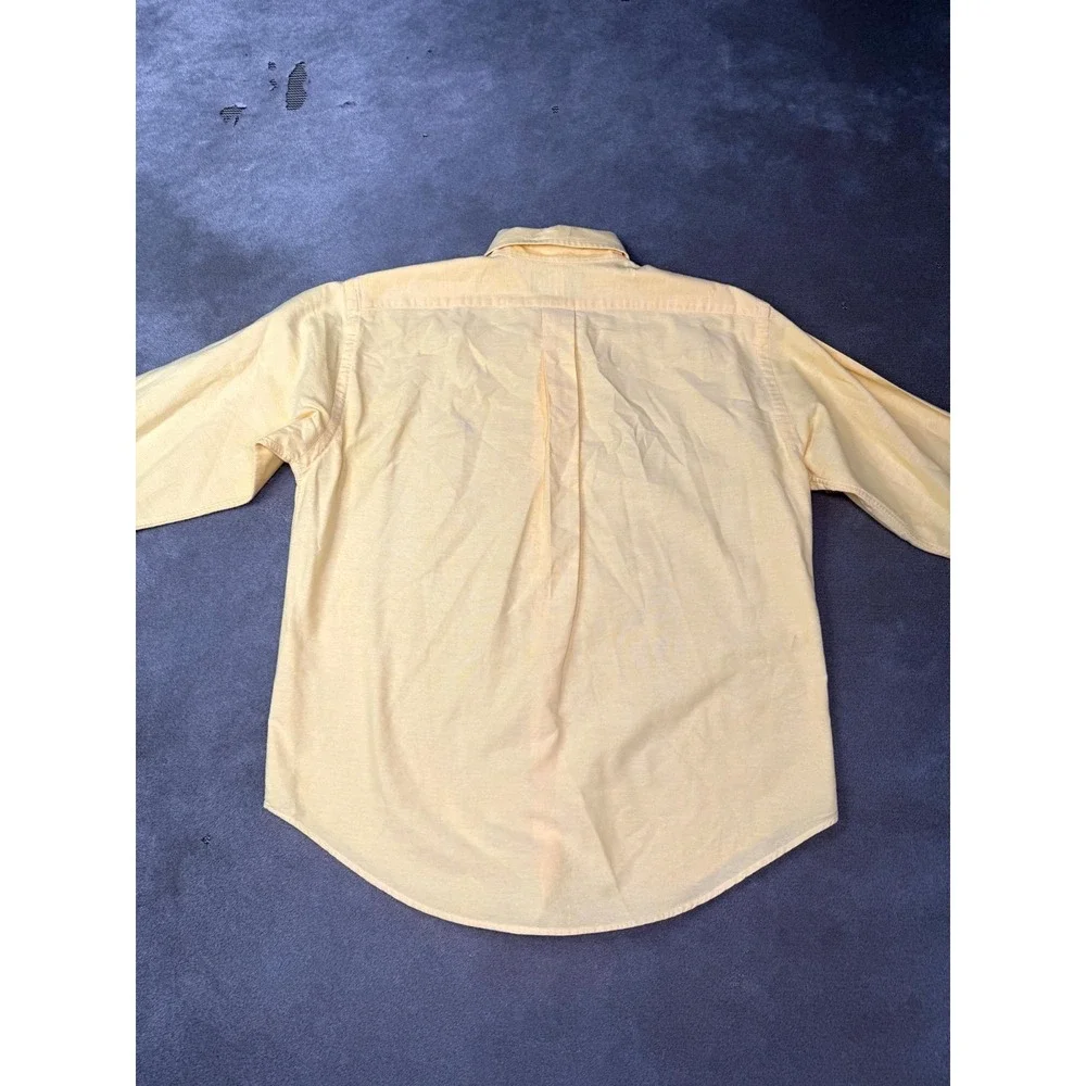 Vintage Ralph Lauren Shirt Boys 8 Yellow Cotton Pony Logo Casual Button Down